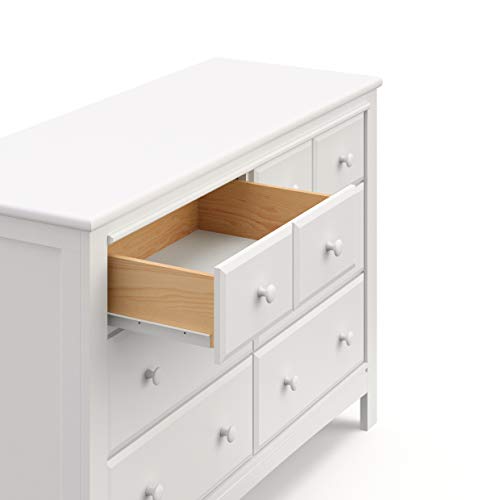 Graco Benton 6 Drawer Double Dresser (White) – Easy New Assembly Process, Universal Design, Durable Steel Hardware and Euro-Glide Drawers with Safety Stops, Coordinates with Any Nursery Graco