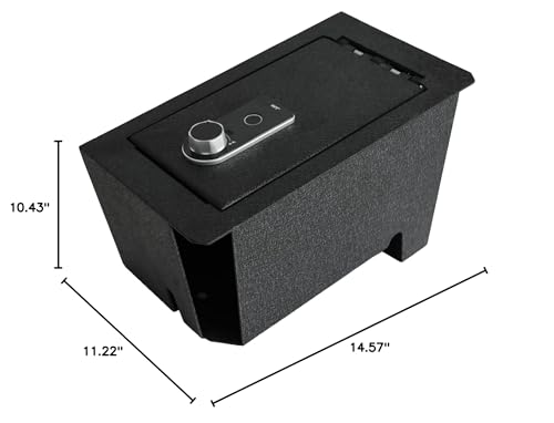 Center Console Gun Safe Vault - TuoJue Console Safe Lock Box Compatible with 2022-2025 Toyota Tundra and 2023-2025 Toyota Sequoia Console Organizer Locking Vault with Superior Fingerprint Lock TUOJUE