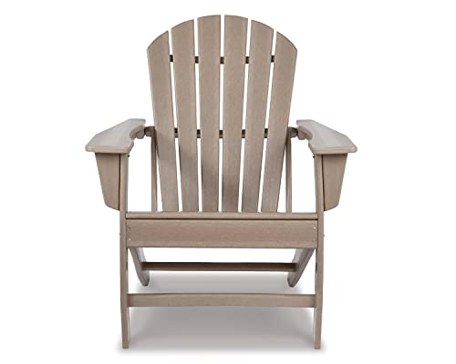 Signature Design by Ashley Sundown Treasure Outdoor Patio HDPE Adirondack Chair, Light Brown Signature Design by Ashley