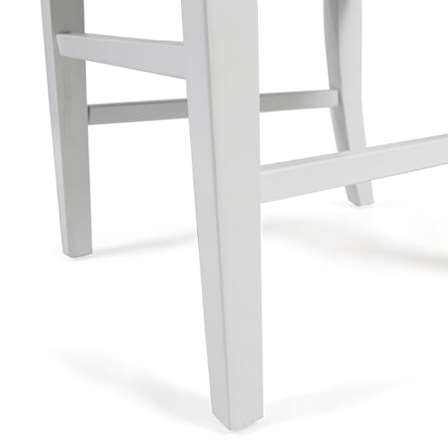 Christopher Knight Home Roshan Farmhouse Acacia Wood Dining Chairs, White / Walnut 21D x 17.75W x 35.5H Inch GDFStudio