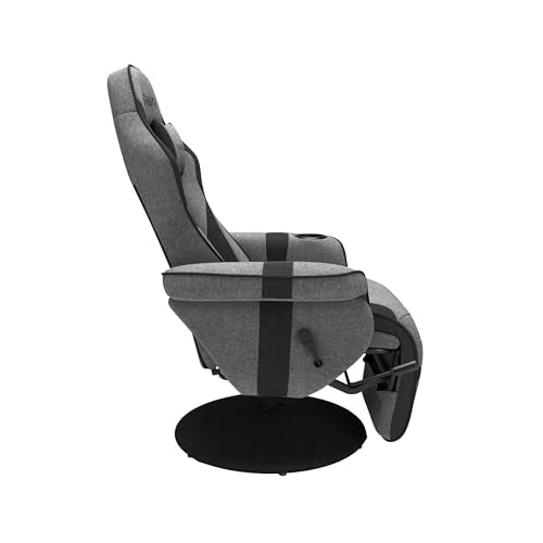RESPAWN 900 Console Gaming Recliner with Footrest and Lumbar Support - Comfortable Ergonomic Gaming Chair with Headrest, No Wheels, Reclining, Heavy Duty, Racing Style Video Game Chairs - Gray Fabric RESPAWN