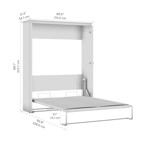 Bestar Key West 69W Queen Murphy Bed, Space-Saving Sleeping Arrangement for Multipurpose Area, Bedroom, Guest Room, or Living Room in Linen White Oak Bestar