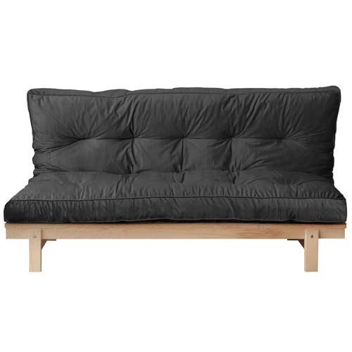 SANXUO Futon Mattres Full Size 6",Flannel Floor Foldable for Adults,Floor Futon Mattress,High Density Shredded Foam Filling Mattress for Bedroom,Living (Frame Not Included), 54 x 80, (Black) SANXUO
