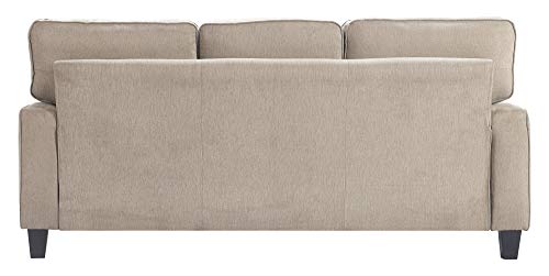 Serta Palisades Storage 1 Modern Design, Track Arms, Foam-Filled Cushions, Easy-to-Clean Fabric Upholstery, 77" Sofa, Soft Beige Serta