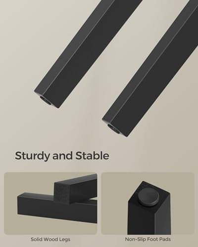 SONGMICS Adjustable Wooden Piano Bench Stool with Sheet Music Storage Black ULPB57H SONGMICS