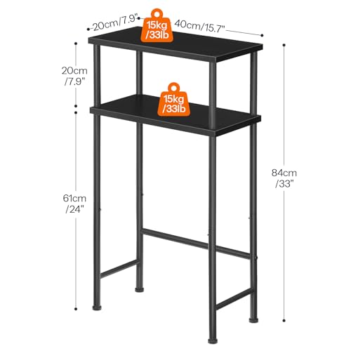 HOOBRO Narrow Console Table for Small Space, 15.7" Entryway Table with Storage, 2 Tier Sofa Table with 2 Shelves, Skinny Console Table for Entryway, Hallway, Living Room, Foyer, Black BB40XG01 HOOBRO