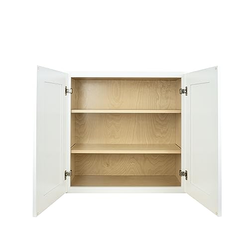 Hollywood Fabiani Design Shaker Wall Kitchen Cabinet Ready to Assemble, 33 in. W x 12 in. D x 36 in. H, White Hollywood Fabiani Design