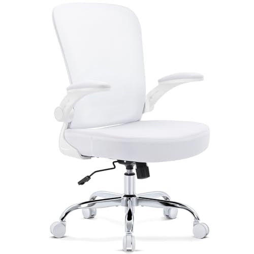 Morkprism Office Chair,Ergonomic Mesh Desk Chair with Adjustable Lumbar Support,Computer Chair with Flip-up Armrests, Rolling Executive Chairs, Home Office Chair(White) Morkprism