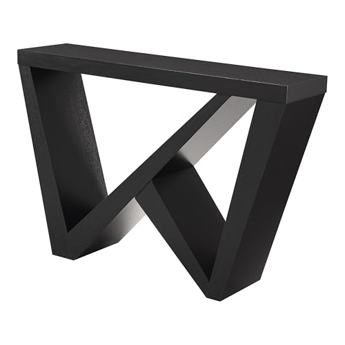 HOMES: Inside + Out Naomi Modern Decorative Accent Console Table with W-Shaped Legs, Wood Entryway Furniture for Living Room, Hallway, Entrance, Small Spaces, Black HOMES: INSIDE + OUT