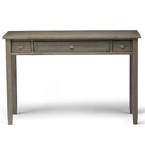 SIMPLIHOME Warm Shaker SOLID WOOD Rustic Modern 48 inch Wide Home Office Desk, Writing Table, Workstation, Study Table Furniture in Distressed Grey with 2 Drawers Simpli Home