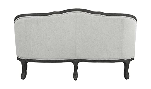 Acme Furniture Upholstered Loveseat with Button-Tufted Back, Gray and Dark Brown Acme
