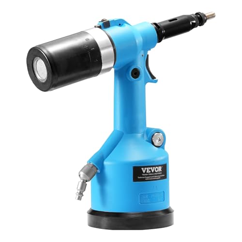 VEVOR Air Riveter, Pneumatic Air Riveter, 20.2KN Pulling Force Pop Rivet Gun Tool Kit, Heavy Duty Air Hydraulic Rivet Gun for Mechanic Tool, Construction, Home Improvement - With 13 Size Nose Pieces VEVOR