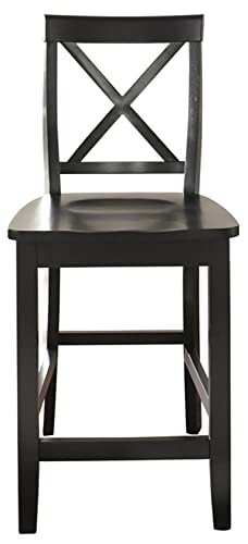 Crosley Furniture X-Back Bar Stool (Set of 2), 24-inch, Black Crosley Furniture