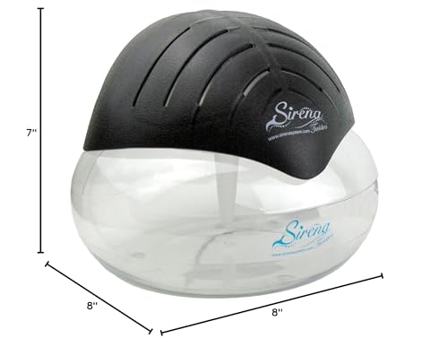 Sirena Twister Air Purifier (Black) - Water Filter Air Washer For Home and Office - Essential Oil Aroma Diffuser With LED Night light - Small Air Cleaner For Smoke and Pets Sirena