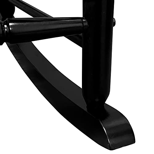 Balcony Porch Adult Rocking Chair, Wood Outdoor Indoor Porch Rocker Chair for Adult, All Weather- Resistant Patio Rocking Chair for Garden, Lawn, Balcony, Backyard, Black AOCOROE