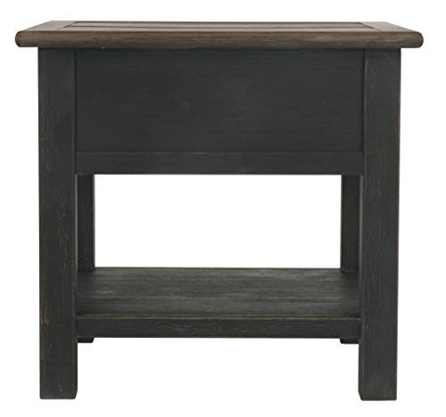 Signature Design by Ashley Tyler Creek Rustic End Table with Storage Drawer and Fixed Shelf, Brown & Black Signature Design by Ashley
