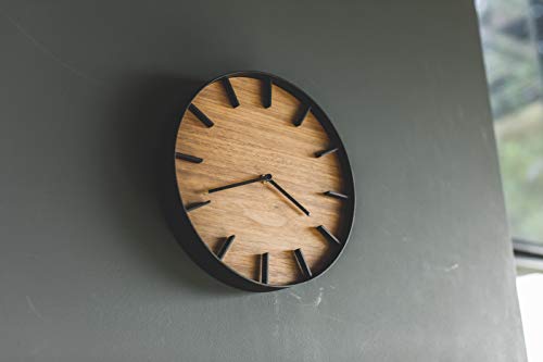 Yamazaki Home Wall Clock - Modern Wood Home Decoration Steel + Wood One Size Walnut YAMAZAKI