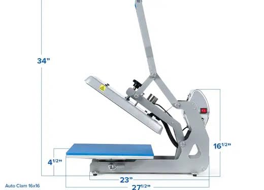 Stahls' Hotronix Auto Clam Heat Press 16"x16" - 110V: Professional Grade for Perfect Transfers Every Time. Experience Efficiency and Professional Results, Elevating Your Creations to The Next Level. Stahls'