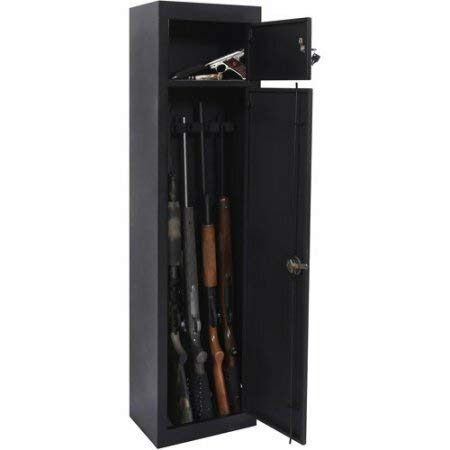 American Furniture Classics 906 Five Gun Metal Storage Cabinet with Separate Pistol Compartment American Furniture Classics