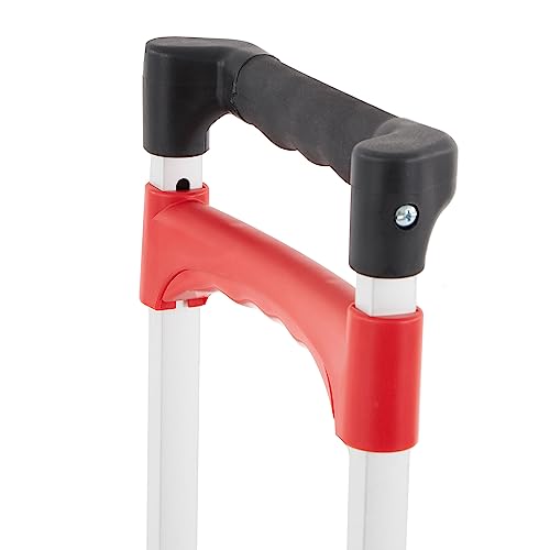 Magna Cart Personal 150 Pound Capacity Aluminum Folding Hand Truck with Telescopic Handle and Foldable Wheels for Industrial, Black and Red Magna Cart