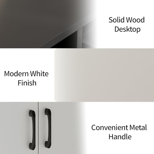 GarveeHome 42.5 in Sideboard Buffet Cabinet with Storage, Wooden Kitchen Storage Cabinet with Adjustable Shelf, Modern Coffee Bar Buffet Table for Living Room Entryway Dining Room GarveeHome