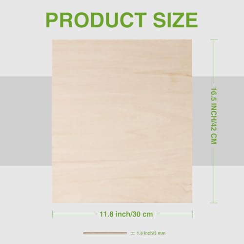 ROBOTIME 6-Pack Laser Wood Sheets 1/8" - 12 x 16 x 1/8 Inch - Basswood 2Pcs & Walnut 2Pcs & Birch 2Pcs - 3mm Plywood Sheets for Laser Cutting, Engraving & Wood Burning (Pyrography) ROBOTIME