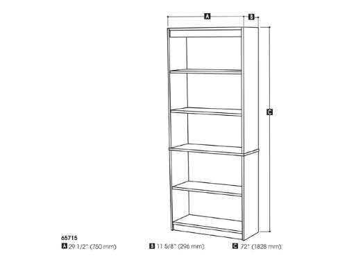 Bestar Universel 30W Standard Bookcase in bark Grey Bestar