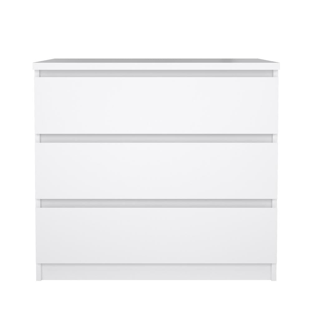 Furnifact White 3 Drawer Dresser – Modern 3 Drawer Dresser for Bedroom, Closet, or Entryway – Sleek and Functional Three Drawer Unit for Compact Storage Furnifact