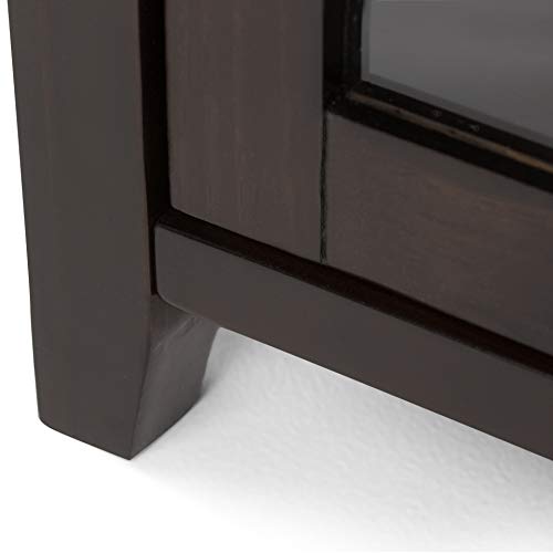 SIMPLIHOME Cosmopolitan SOLID WOOD 36 Inch Wide Contemporary Medium Storage Cabinet in Mahogany Brown, For the Living Room, Entryway and Family Room SIMPLIHOME