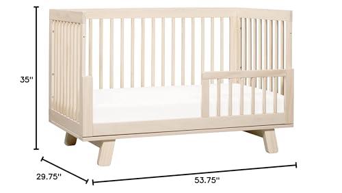 Babyletto Hudson 3-in-1 Convertible Crib with Toddler Bed Conversion Kit in Washed Natural, Greenguard Gold Certified babyletto