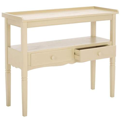 SAFAVIEH Home Collection Araminta Sand 2 Lower Drawer Console Table for Entryway, Living Room, Foyer SAFAVIEH