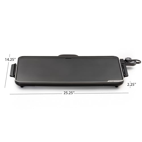 Presto 22-Inch Extra Large Griddle, 22"x 13", Low Profile Design, Ceramic Nonstick, Black 07072 Slimline Presto