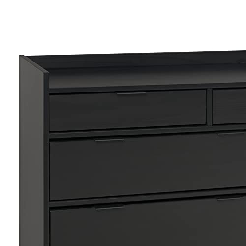 Walker Edison Blythe Mid-Century Modern Tray-Top Solid Wood 9-Drawer Dresser, 60 Inch, Black Walker Edison