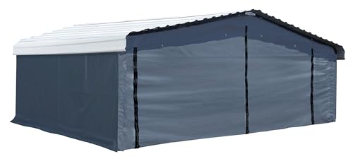 Arrow Carports Enclosure Kit for Galvanized Steel Carport, Fabric Carport Wall Panels, 20' x 20' x 7' Arrow
