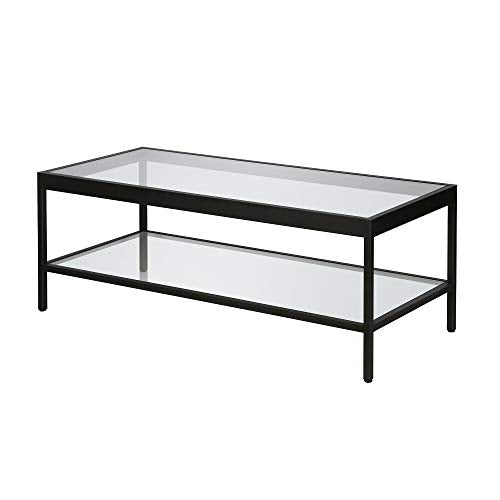 Henn&Hart 45" Wide Rectangular Rectangular Coffee Table in Blackened Bronze, Modern Rectangular Coffee Tables for living room, studio apartment essentials Henn&Hart