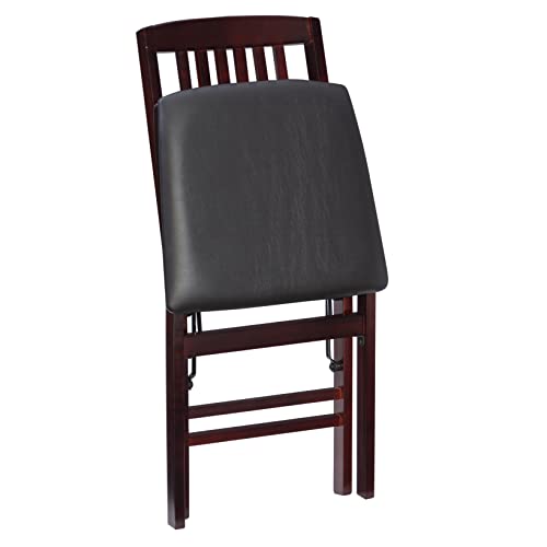 Linon Darwin Mission Back Folding Chair in a Set of Two, Espresso Linon