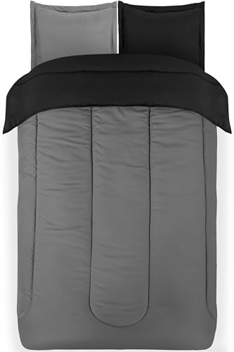 Utopia Bedding Black/Grey Kids Comforter Set with 2 Pillow Shams, 3 Piece Soft Microfiber Twin Bed Comforter with Pillow Shams, Printed Kids Bedding for Boys and Girls, Breathable, Easy Care Utopia Bedding