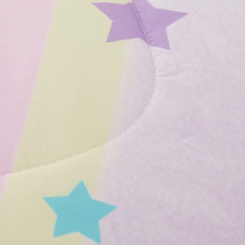 PINNKKU 4-Piece Toddler Bedding Set, Includes 1 Flat Sheet, 1 Fitted Sheet, 1 Comforter and 1 Reversible Pillowcase, Standard Toddler Comforter & Sheet Set, Ultra Soft Toddler Bed Set, Unicorn PINNKKU