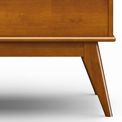SIMPLIHOME Draper Solid Hardwood 48 inch Wide Rectangle Mid Century Modern Lift Top Coffee Table in Teak Brown for The Living Room and Family Room SIMPLIHOME