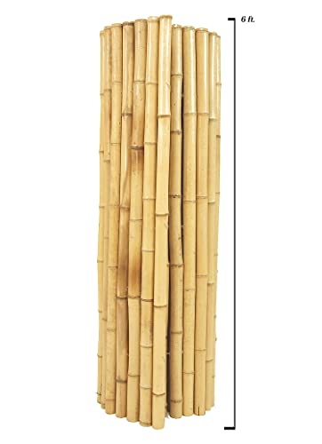 Backyard X-Scapes Natural Bamboo Fencing Decorative Rolled Fence Panel 1 in D x 6 ft H x 8 ft L Backyard X-Scapes