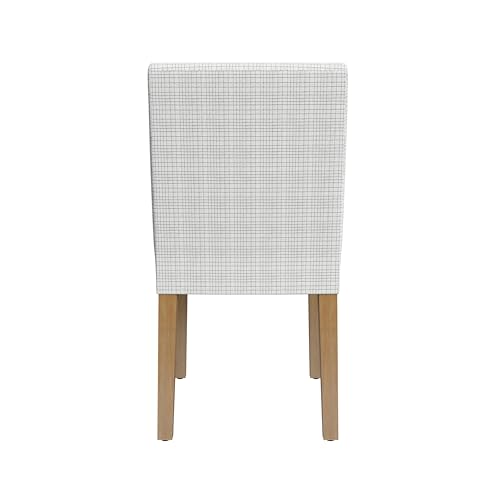 HomePop Home Decor |Classic Upholstered Parsons Dining Chairs |Decorative Home Furniture, Cream Mini Grid Pattern (Single Pack) HomePop
