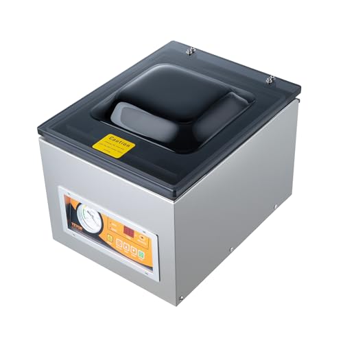VEVOR Chamber Vacuum Sealer, 260W Sealing Power, Vacuum Packing Machine for Wet Foods, Meats, Marinades and More, Compact Size with 10.2" Sealing Length, Applied in Home Kitchen VEVOR