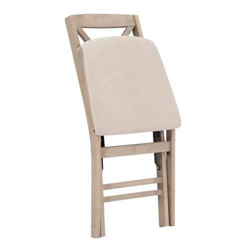 Linon Triena 19" Transitional Wood X-Back Folding Chairs with Padded Seat, Fully Assembled in Graywash (Set of 2) Linon