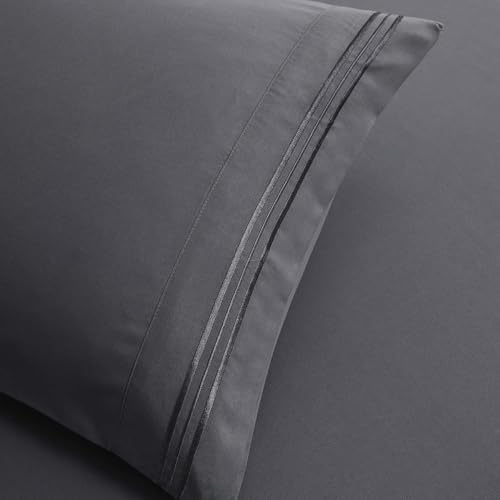 Clara Clark RV Queen Sheets, 6 Piece RV Sheets Set - Hotel Luxury Sheets for RV Bunks, Super Soft Bedding Set, Short Queen,Charcoal Gray Clara Clark