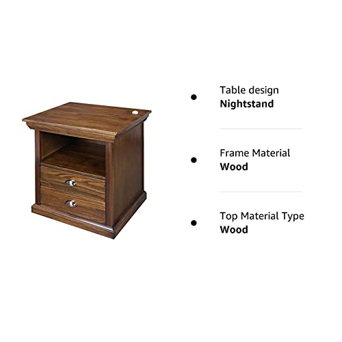 Casual Home Lincoln Nightstand Compartment, Concealment Furniture, Mocha Casual Home