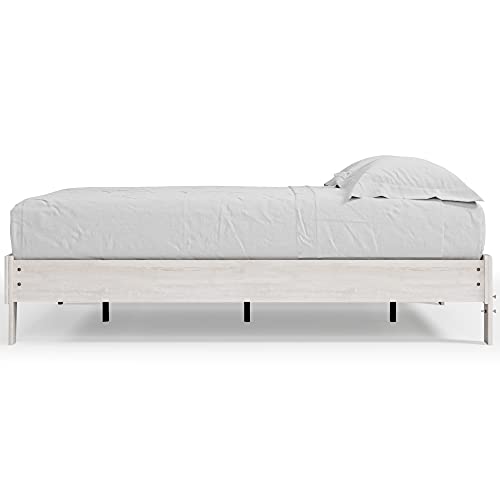 Signature Design by Ashley Shawburn Modern Farmhouse Platform Bed, Queen, Whitewash Signature Design by Ashley