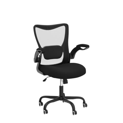 MUXX.STIL Office Chair, Ergonomic Desk Chair with Adjustable Lumbar Support and Flip up Armrest, Breathable Mesh Computer Chair for Home Office, Black MUXX.STIL