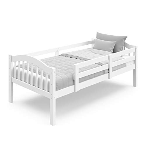 Storkcraft Long Horn Twin-Over-Twin Bunk Bed (White) - GREENGUARD Gold Certified, Converts to 2 individual twin beds Storkcraft