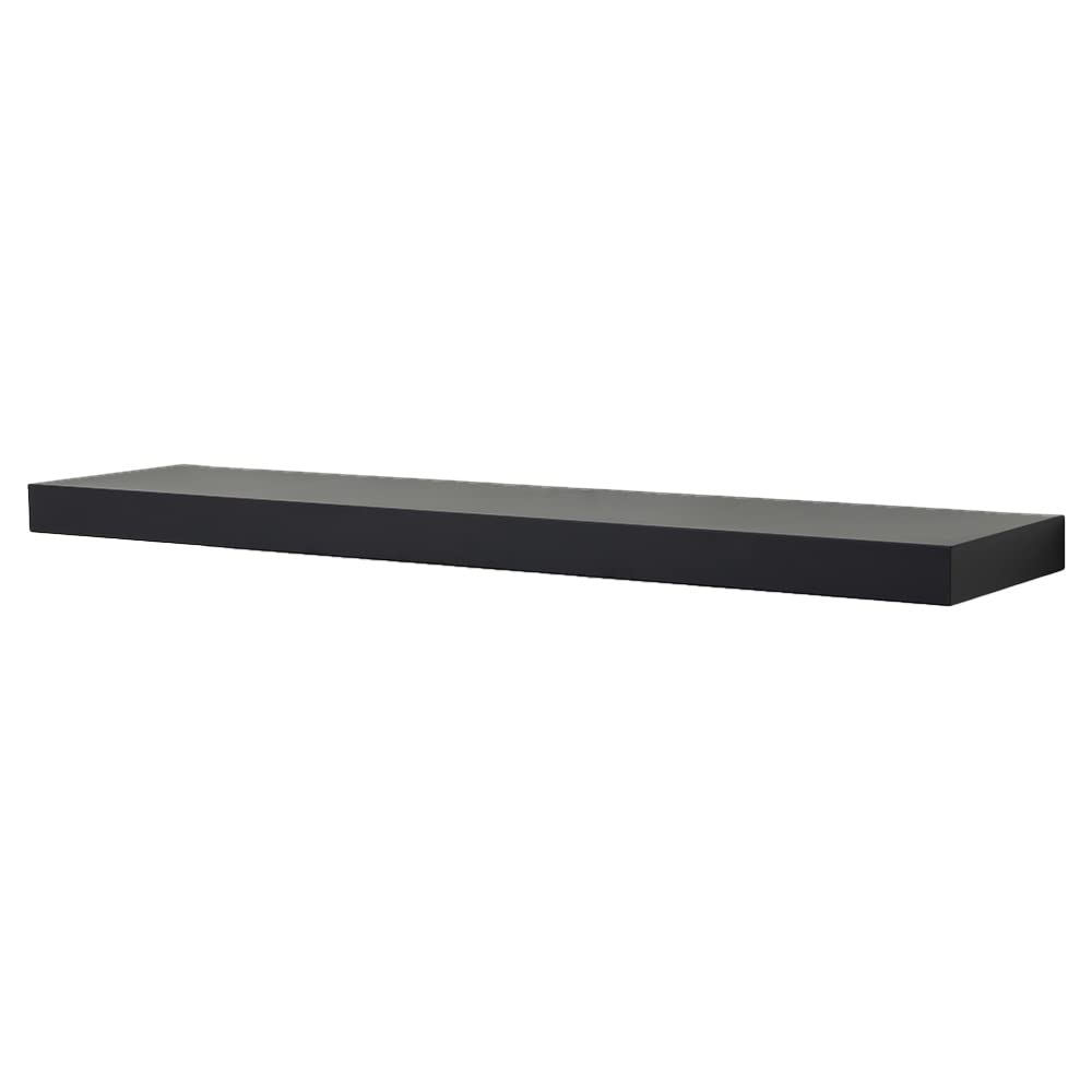 MANTELSDIRECT Tucker 68 Inch Metal Powder Coated Steel Non-Combustible Fireplace Mantel Shelf - Black | Beautiful Modern Shelf Perfect for Electric Fireplaces and More! MANTELSDIRECT