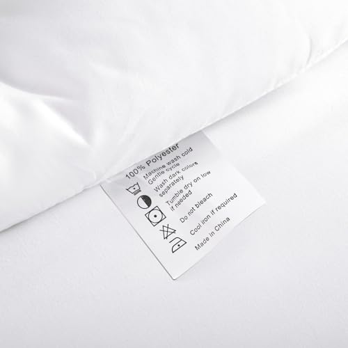 ROSGONIA White Queen Comforter Set, 3pcs(1 Boho White Comforter & 2 Pillowcases) All Season Soft Bedding Lightweight Bedspread Blanket Quilt ROSGONIA